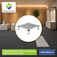 Plancher de circulation moderne SENMAI en sulfate de calcium, précision 600x600x30mm, modèle FS1000 A1, avec panneau de support en acier six côtés et quatre coins