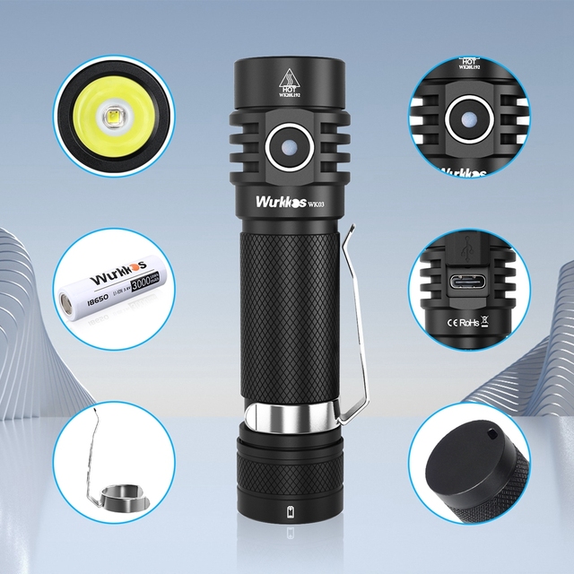 Wholesale OEM/ODM Super Bright High Power 2000 Lumen Waterproof Rechargeable Torch Light Tactical Pocket Flashlights