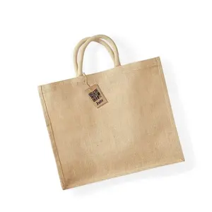 定制可重复使用的黄麻购物袋，带标志豪华海滩市场黄麻袋批发价格供应商从BD