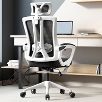 Chaise de bureau confortable, chaise d'ordinateur pivotante, chaise à dossier en maille pour usage domestique, étude, conférence, avec appui-tête ergonomique, luxe, fixe