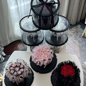 Style de ballet Saint Valentin Cadeaux de fête des mères Immortelle éternelle vraie Rose éternelle fleurs de bouquet séchées et préservées - Product Image 1