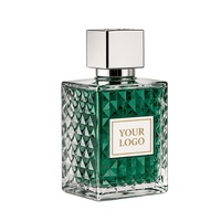 Parfum vert émeraude en marque privée LF, OEM, logo personnalisé, flacon à motif diamant, Oud intense, safran, ambre, EDP, coffret cadeau, ODM