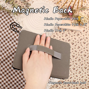 Étui pour Kindle avec dos magnétique et dragonne de transport – Protection portable, fonction veille/réveil automatique – Étui <span class=keywords><strong>Kobo</strong></span> transparent pour petits lots (sortie d'usine) - Product Image 2