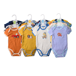 Vestiti per bambini estivi Set <span class=keywords><strong>5</strong></span> pz a manica corta in cotone disegno casuale 3-24m tutina bambino - Product Image 3