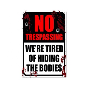Avertissement No Trespassing Area 51 Retro Sign Attention Do Not Enter Tin Party Wall Decor Bigfoot Crossing Metal Plate Metal Sign - Product Image 6