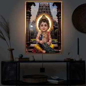 Cuadros Artísticos de Buda de Alta Calidad al por Mayor con Luces LED y Marcos de Vidrio, Impresos con UV para Decoración del Hogar y Templos - Product Image 4