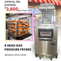 Friteuse de poulet utilisant un plateau Conception à économie de main-d 'œuvre Entonnoir Machine à gâteau Filtration d'huile intégrée Friteuse commerciale avec support de refroidissement