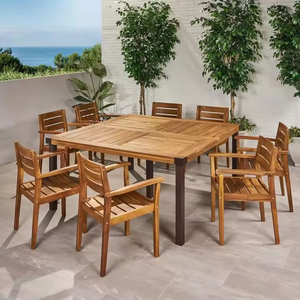 Fashion High Quality Modern Teak Furniture Wicker Back with Waterproof Cushions Wood Patio Dining <b>Garden</b> Outdoor Chair - Product Image 1