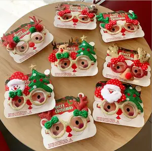 Christmas Glasses Glitter Holiday Party Glasses Frames Christmas Decoration Accessories Costume Eyeglasses
