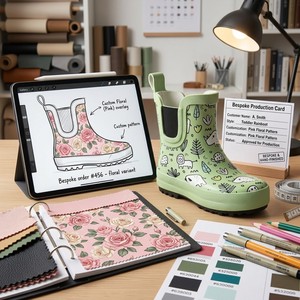 Bottes de pluie <span class=keywords><strong>Chelsea</strong></span> en caoutchouc pour tout-petits, collection quatre saisons, motif animaux de dessin animé nordique et ballons, couleur menthe, vente en gros - Product Image 3