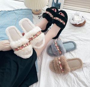 Pantuflas de Moda con Suela de TPR, Forro de Felpa, Pantuflas de Moda para Mujer, Venta al por Mayor - Product Image 4