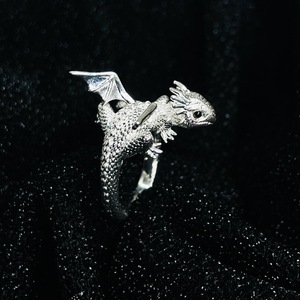 Anillo Ajustable 3D Estéreo de Dragón Bebé, Estilo Retro Punk Gótico, Joyería de Moda, Regalo para Hombres y Mujeres, Venta al por Mayor - Product Image 3