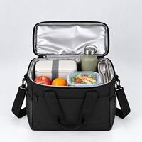Sac à lunch isotherme personnalisé, en polyester réutilisable avec fermeture éclair et poche avant, vente en gros directe d'usine OEM ODM