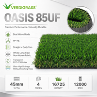 Gazon artificiel Verdigrass haute densité 45 mm, doux, écologique, pour aménagement paysager, complexe d'appartements, zones vertes, pelouse réaliste