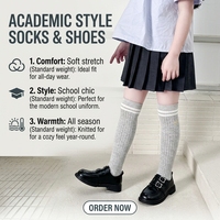 Chaussettes pour écoliers et enfants, en coton peigné de haute qualité, hauteur genou, à rayures brodées, pour filles, style slouch, avec logo personnalisé, usage quotidien, printemps