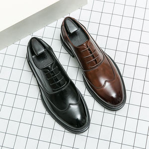 Plus Size Business <b>Platform</b> Leather <b>Shoes</b> 38-46 <b>Men's</b> <b>Shoes</b> Tie-up British Style Groom Wedding <b>Shoes</b> <b>Men</b> - Product Image 2