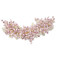 WHD-102 vente en gros bon prix 3d métal fleur Appliques à la main personnaliser couleurs strass patchs
