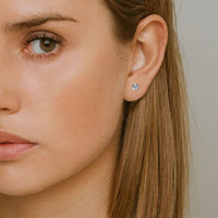 Style Simple classique 925 argent Sterling 3mm 0.10CT rond D couleur VVS1 Moissanite mode boucles d'oreilles rondes pour les femmes
