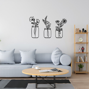 Flores al por Mayor en un Jarrón, Decoración de Pared de Metal, Decoraciones para el Hogar, para Sala de Estar, Decoración de Dormitorio - Product Image 3