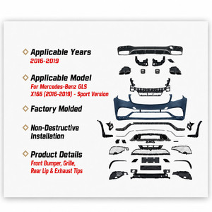 Kit de Carrocería Deportiva Estilo GLS63 para Mercedes-Benz <span class=keywords><strong>GLS</strong></span> X166 2016-2019, Parachoques Delanteros y Traseros, Rejilla, Difusor Trasero - Product Image 5