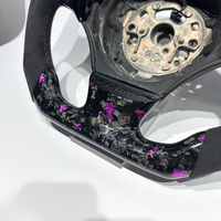 Volant en cuir suédé classique de haute qualité avec fibre de carbone forgée violette pour BMW E90 E92 E93 E94, personnalisable
