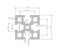 Profilé industriel en alliage d'aluminium GB3030T 30x30 Série 6000, norme nationale, support de meuble DIY avec service de découpe
