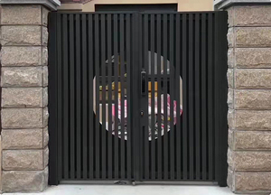 Puerta oscilante eléctrica decorativa <span class=keywords><strong>de</strong></span> <span class=keywords><strong>aluminio</strong></span>, puerta <span class=keywords><strong>de</strong></span> estilo moderno a <span class=keywords><strong>precio</strong></span> competitivo para casa - Product Image 4