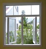 Puertas y Ventanas Verticales de PVC con Vidrio Templado Tintado al por Mayor, con Mosquitera de Fibra de Vidrio Abatible para Control de Insectos, para Uso Exterior en Baños