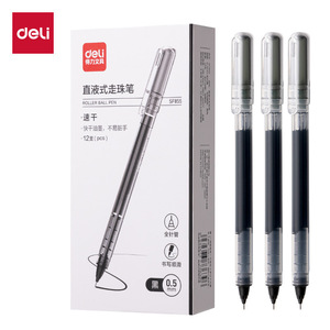 Bolígrafo Deli Roller Ball de 0.5 mm de Secado Rápido, Tubo de Jeringa Completo, Negro, para Estudiantes y Oficina - Product Image 1