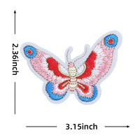 Patch brodé 3D papillon personnalisé, thermocollant, en sergé, de haute qualité, pas cher, pour chapeaux et chemises, directement de l'usine
