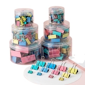 Clips de reliure de bouledogue en métal coloré de 15mm pour l'usage de bureau papeterie de bureau et papier de document attache de document de bureau - Product Image 1