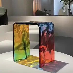 Rainbow Acrylic Side Table BedRoom Furniture Home Decor Customized Bedroom Serving Sidetable Console Table