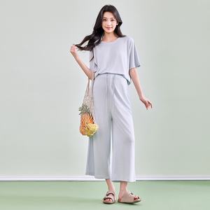 Ensemble de maternité décontracté printemps-été style coréen, col <span class=keywords><strong>ample</strong></span>, manches courtes, <span class=keywords><strong>pantalon</strong></span> court, grande taille, vêtements de <span class=keywords><strong>grossesse</strong></span> et d'intérieur - Product Image 6
