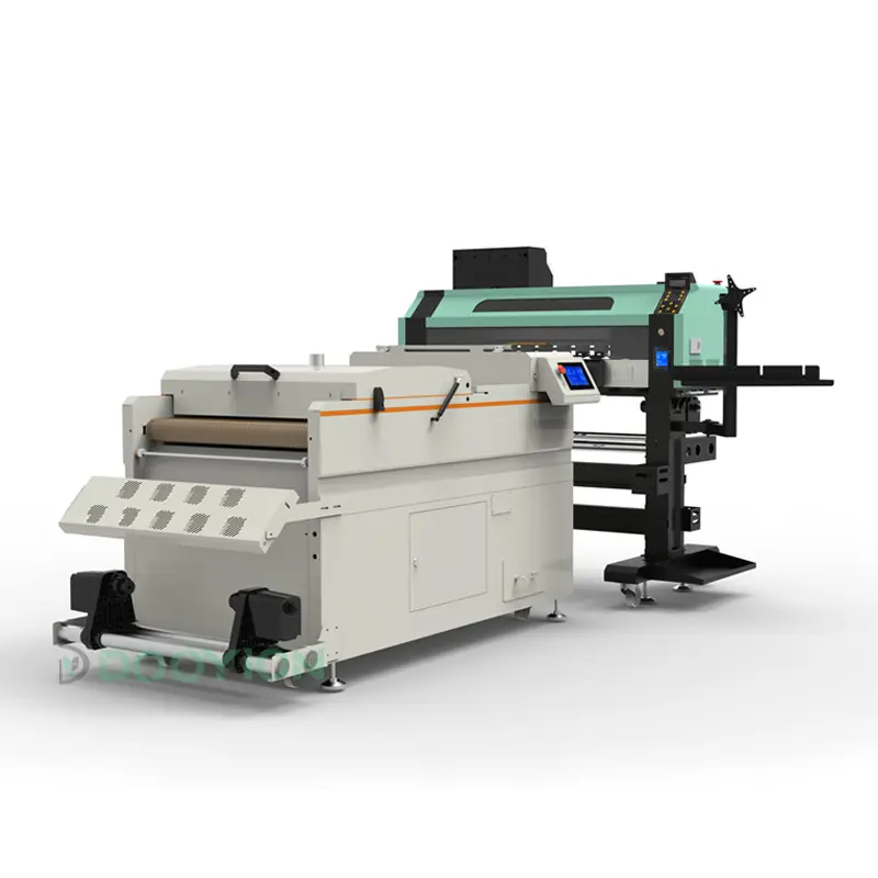 DOOYION FABRIK SERVICE 24 Zoll DTF-Drucker 60 cm Doppelkopf i3200 i1600 Pet-Film DTF-Druckmaschine mit Pulverschüttel-Satz