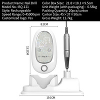 BQ-121 Taladro Eléctrico Inalámbrico Recargable de 45000 RPM con Carga Tipo-C, Pantalla LCD Inteligente y Control de Precisión