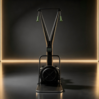 Máquina de Esquí Ergométrica Comercial con Resistencia al Aire, Entrenador de Esquí Nórdico, Equipo de Fitness Cardiovascular de Cuerpo Completo con Soporte de Suelo