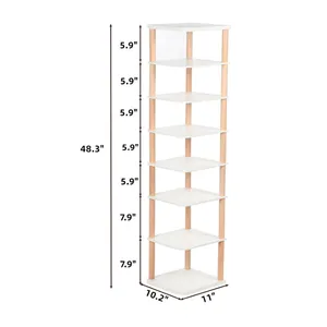 Su misura 8 livelli verticale scarpiera stretta Organizer elegante scarpiera in legno portaoggetti salvaspazio torre