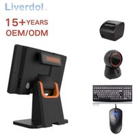 LIVERDOL Vente en gros Comptoir de caisse à double écran tactile Machine à caissier Système Windows et Android Terminal de point de vente Caisse enregistreuse