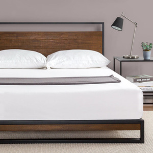 Muebles planos para apartamentos, marco de Metal Industrial, cama de madera de tamaño King, precio barato - Product Image 5