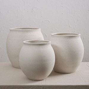 Vase de table en céramique rustique texturée, pot antique blanc, art déco, fait à la main, écologique, pot de fleurs pour mariage - Product Image 2