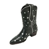 Bottes de cowboy western pour femmes, vert foncé, en cuir PU imperméable, bout pointu, mi-mollet, à enfiler, talons épais, automne-hiver