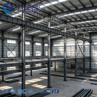 Almacén Moderno de Estructura de Acero SYLY con Techo y Paredes de Panel Sándwich Aislado