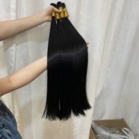 Ghrehair 100% Cheveux Humains Vierges Non Traités Remy Russes Lisses en Vrac Double Drawn Extensiones De Cabello Natural pour Salon