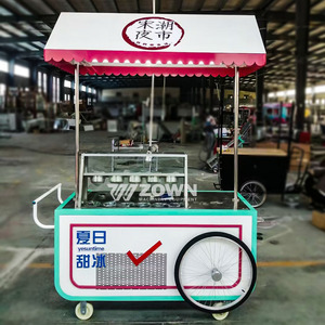 "Mobile Beach Mexican Electric Rolled Ice Cream Push Cart Bike con Display Freezer Wheels para la venta de helados" - Product Image 5