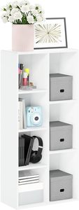 Moderna libreria in legno a 7 cubi in bianco pannello salvaspazio Design mobili per la casa ufficio uso alberghiero scuola - Product Image 5