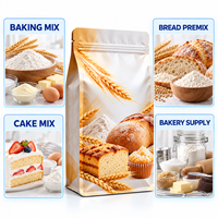 Sachet refermable à huit soudures en aluminium personnalisé pour mélange de poudre de cuisson, avec fermeture éclair, pour la vente au détail et en gros
