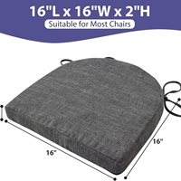 Coussin de chaise en forme de fer à cheval 45D coussin de dossier de siège antidérapant épaissi haute densité mousse à mémoire bureaux usage domestique 1 pièce