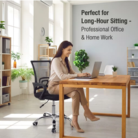 Mobiliario de Comedor Sillas de Oficina Baratas de Malla con Respaldo y Reposabrazos Silla Giratoria Elevable de Conferencia Transpirable Ejecutiva Ergonómica de Malla