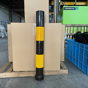 Poste delineador de tráfico de anclaje único rebotable de bolardo de acero de alta visibilidad con base de giro fácil - Product Image 5