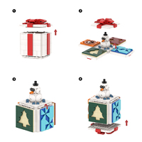 Caja Sorpresa Navideña Creativa, Kits de Ladrillos MOC, Contenedor, Ladrillos DIY, Bloques de Construcción, Juguetes para Niños MOC1709